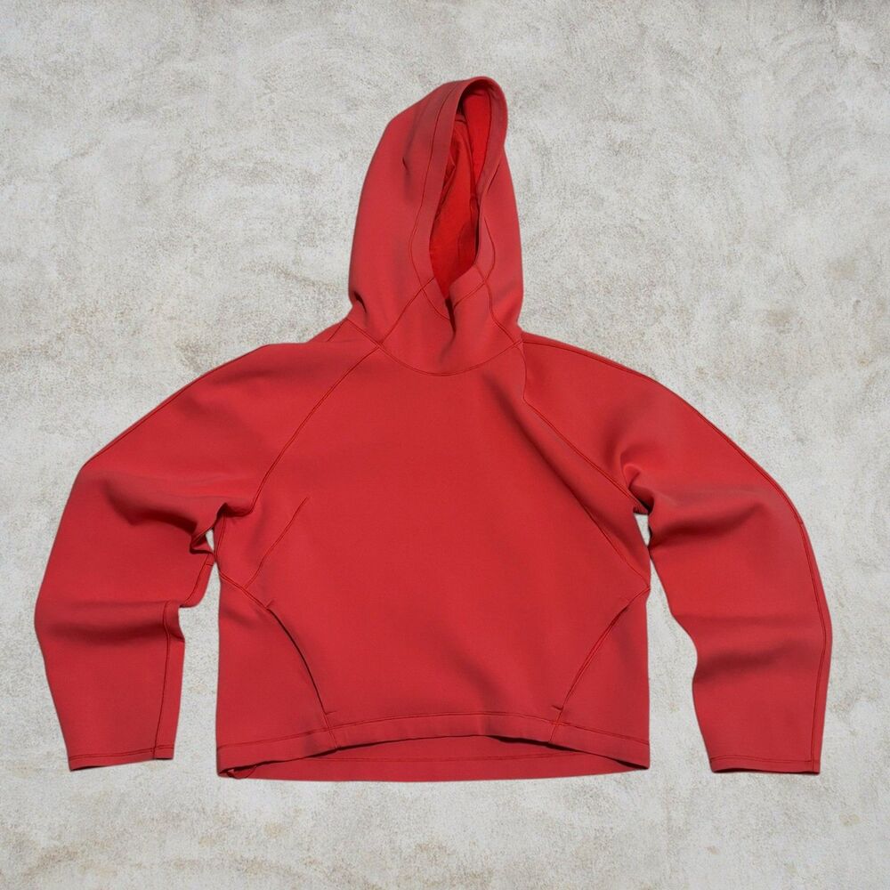 lululemon Hoodie Cropped Pullover Size 8 Pink Punch Luxtreme W3ECQS Sweatshirt